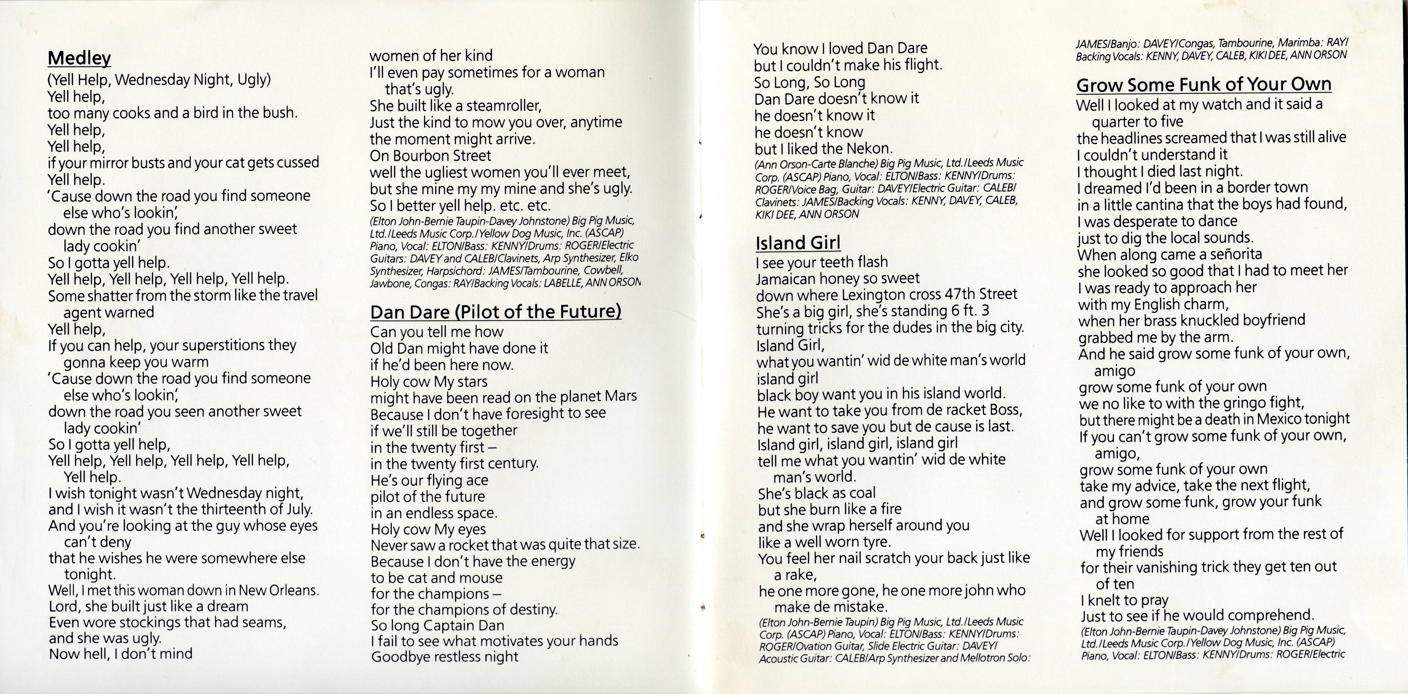 Elton John Rock Of The Westies : Booklet2 US